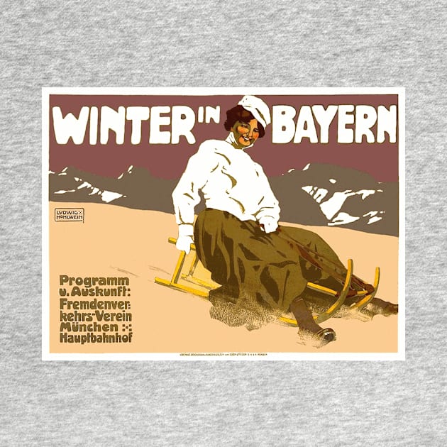 Winter in Bayern (Bavaria) - Vintage Travel Poster by Naves